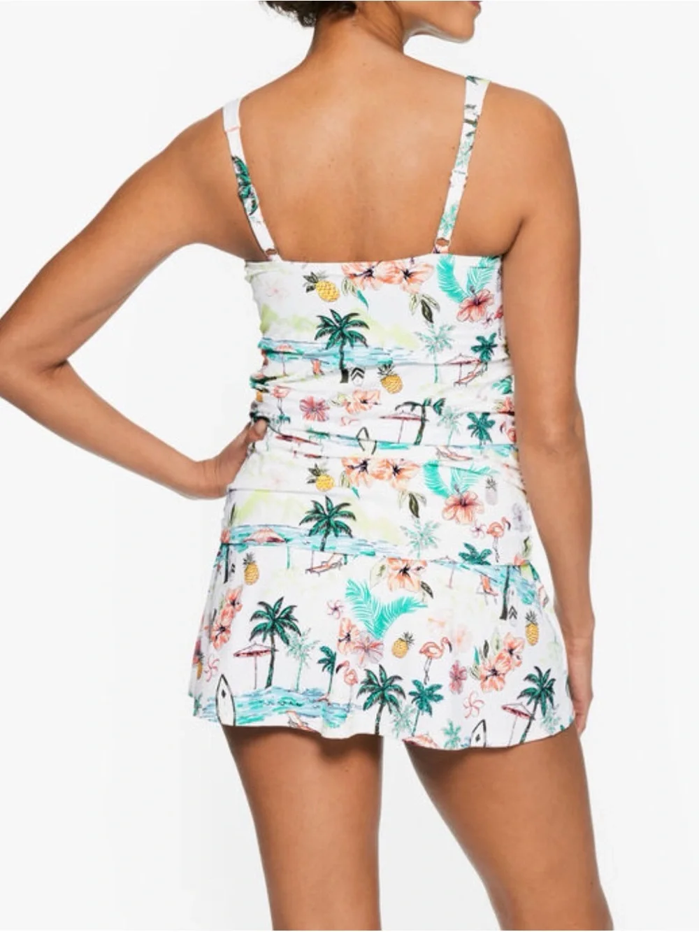 NWT Talbots Miraclesuit CABANA TANKINI UPF 50+ - SCENIC BEACH Size 14